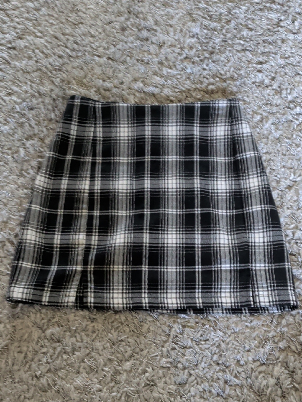 Brandy Melville Black and White Plaid Mini Skirt